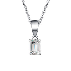 Collier en argent sterling S925 avec pendentif en moissanite <span class=keywords><strong>de</strong></span> 1 carat (5,5 mm) <span class=keywords><strong>de</strong></span> forme carrée princesse pour femme, bijoux fins, <span class=keywords><strong>cadeau</strong></span> - Product Image 6