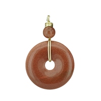 Design simple 30mm cristal naturel pierres précieuses décoration circulaire pendentif beignets forme pendentif à breloque pour bijoux accessoires