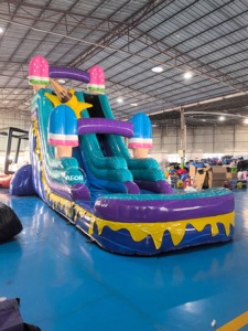 Tobogán Acuático Inflable Comercial de PVC de 18 OZ para Exteriores, para Adultos y Niños, <span class=keywords><strong>con</strong></span> Piscina Desmontable - Product Image 4