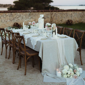 <span class=keywords><strong>Chemin</strong></span> <span class=keywords><strong>de</strong></span> <span class=keywords><strong>table</strong></span> en <span class=keywords><strong>gaze</strong></span> longue personnalisable, style classique, tissage haute densité, 100% <span class=keywords><strong>coton</strong></span>, motif uni, 10 pieds x 35 pouces <span class=keywords><strong>de</strong></span> large, pour mariage et maison - Product Image 4