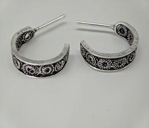 Pendientes Artesanales de Plata de Ley 925 para Mujer, Estilo Bohemio Tribal, Joyería de Plata, Proveedor Mayorista de Fábrica - Product Image 1