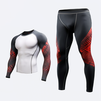 Joyord Nouveau Personnalisé Respirant MMA Full Sleeve Rash Guard MMA Compression Gym Workout Shirts Rash Guards Set