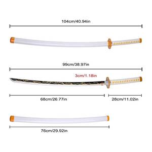 Espada Katana de Bambú de Madera de 104 cm de Anime Japonés Demon Slayer, Accesorio de Cosplay de Zenitsu Agatsuma para Juego de Rol para Mayores de 14 Años - Product Image 2