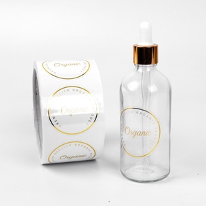 Printing Custom Vinyl Bottle Logo Gold Foil Clear Sticker <b>Sheets</b> Transparent Waterproof Sticker - Product Image 2