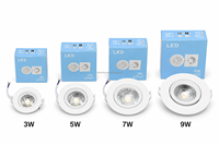 Plafonnier LED encastré sans driver externe, corps fin, 3W 5W 7W 9W, faisceau 120 degrés, 50000 heures
