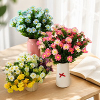 Buket Bunga Daisy Sutra Buatan AM-AFF06 Ammy, Ukuran Kecil, Buatan Tangan, Dekorasi Meja Ruang Tamu, Pintu Masuk, Pernikahan, Hotel, Centerpiece