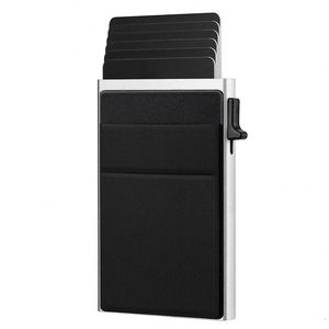 XDH1889 Top Seller Men Aluminum <b>Metal</b> Slim Minimalist Slim Credit Card Holder Front Pocket Automatic Pop up <b>Wallet</b> for Gifts - Product Image 6