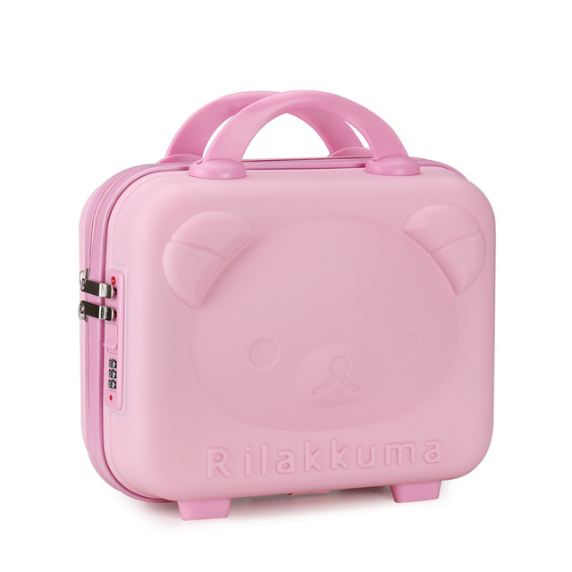 Bear 14-Inch Mini Suitcase Small Cartoon Storage Cosmetic Bag with Password Box for Souvenirs and Holiday Supplies