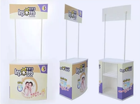Comptoir d'exposition portable en PP pour salon professionnel, table pliante en fer légère pour promotion publicitaire en extérieur et supermarché