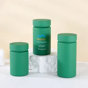 100 120 180 Ml Green CUSTOM Plastic Supplement Container Matte Plastic Bottle For Pill Capsule Vitamin Medical Candy