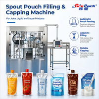 Machine de remplissage et de bouchage rotative automatique pour poches à bec verseur, pour jus, eau, liquides et pâtes