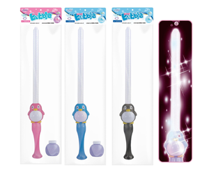 Épée à bulles en plastique LED lumineuse avec musique et design pingouin, fonctionne sur piles - Product Image 5