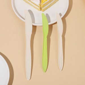 Nhà máy 100% compostable thiết lập dao kéo 6 7 inch lớn phân hủy sinh học dùng một lần bột bắp PLA dùng một lần dao kéo dao muỗng nĩa - Product Image 3