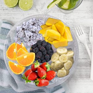 ถาดพลาสติกใสทรงกลมแบบใช้แล้วทิ้งถาดเสิร์ฟพร้อมฝาปิดบรรจุภัณฑ์กล่องพลาสติกผลไม้แบบใช้แล้วทิ้งสำหรับสัตว์เลี้ยง - Product Image 4