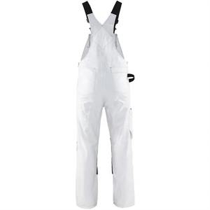 Wholesale Price Heavyweight Mens Work Bib <strong>Overalls</strong> 100% Cotton Twill White <strong>Painter</strong> Pants Multi Pockets Cargo Pants for Men - Product Image 2