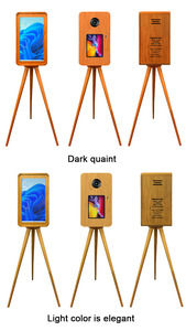 Máy chụp ảnh tự động di động kiểu cổ điển hai mặt, có vỏ gỗ, tích hợp máy ảnh DSLR, máy in và iPad, kiểu dáng Surface Pro. - Product Image 2