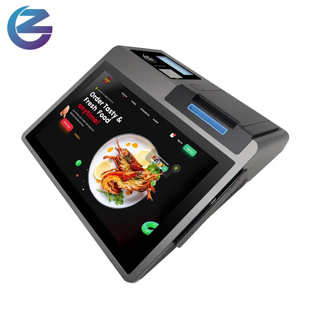 ZCS Z100 Sistem POS 10.1 Inci CPU Octa Core Kinerja Tinggi dengan Mesin Kasir Printer Bawaan Komputer Pos