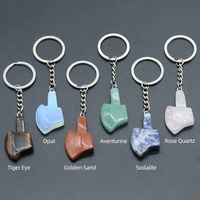Nouveau produit Divers porte-clés Porte-clés en cristal de quartz naturel mélangé pour cadeau