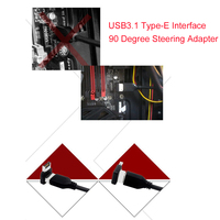 Convertisseur USB 3.1 Type-E 90 degrés, adaptateur interne frontal Type-C, accessoires pour carte mère d'ordinateur en stock