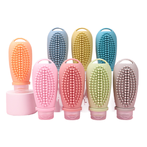 100ml Silicone Travel Bottles Set 4 in 1 | Refillable Leakproof Shampoo Dispenser with <b>Scalp</b> <b>Brush</b> | Custom OEM Factory - Product Image 1