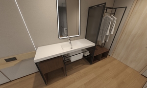 Lavabo de Baño de Piedra Artificial Blanca Moderna de Alta Gama - Lavabo Rectangular Elegante con Borde Delgado para Hoteles de Lujo - Product Image 4