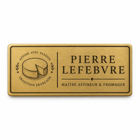 Broche personnalisée en laiton gravée au laser avec fermeture magnétique pour le personnel d'hôtel, les événements professionnels et les conférences