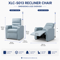 Fauteuil inclinable médical confortable avec poteau porte-perfusion pour hôpitaux, maisons de retraite, établissements de réadaptation et mobilier de chambre de patient