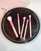 Outils cosmétiques pour femmes, pinceaux de maquillage portables en fibres synthétiques, 5 pièces, pinceaux pour poudre, blush, sourcils, ombre à paupières, eye-liner, kits de pinceaux