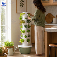 Tour hydroponique compacte avec positions de plantation, système de jardinage vertical d'intérieur pour les cultivateurs de fruits, légumes et herbes