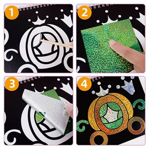 <span class=keywords><strong>Libro</strong></span> de Colorear con Láminas Brillantes de Animales Espaciales, 6 Temas, Manualidades con Láminas Doradas, Regalo Creativo Hecho a Mano para Niños, 16 Colores Brillantes - Product Image 5