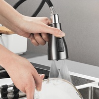Robinet de cuisine de haute qualité au design moderne, gris canon, mitigeur extractible, laiton, poignée unique pour eau chaude et froide, robinet d'évier