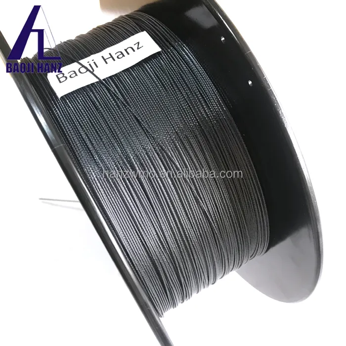 ASTM f2063 sợi màu đen dây 1x7 bện dây nitinol để câu cá