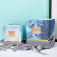 Ensemble de bougies style scrunchie, 50 pièces, boîte-cadeau, imprimé, emballage avec couvercle et boîte à cadeau