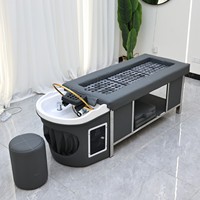 Winplus Équipement de salon de beauté de style spa japonais, lit de massage thaïlandais de luxe pour le spa capillaire, idéal pour les salons de coiffure