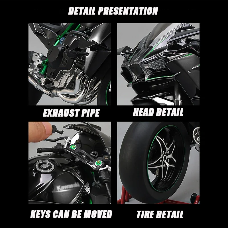 XLG 1:6 Kawasaki Ninja 500 H2R Racing Diecast Model Motorcycle