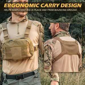 Gilet tactique monté sur harnais, sac de poitrine de chasse, équipement d'entraînement, logo personnalisé, libération rapide, portable, imperméable, polyester - Product Image 3
