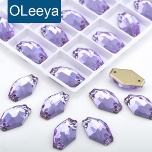 OLeeya Pedrería Personalizada a Granel, Pedrería Hexagonal/de Cristal para Coser, Cristales de Strass para Ropa y Vestidos - Product Image 1