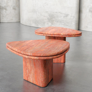 Bắc Âu không thường xuyên Màu Đỏ travertien Bàn cà phê nhỏ thiết lập cho phòng khách trang trí nội thất - Product Image 3