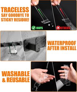 Cinta Adhesiva Nano Transparente de Doble Cara, Reforzada y de Alta Resistencia, Reutilizable, OEM para Exhibidores Comerciales y Minoristas, Marca Privada - Product Image 3