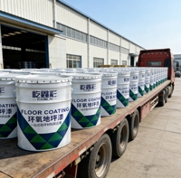 Peinture époxy auto-nivelante à marque privée, revêtement liquide pour sols de stades de tennis de table, application au rouleau