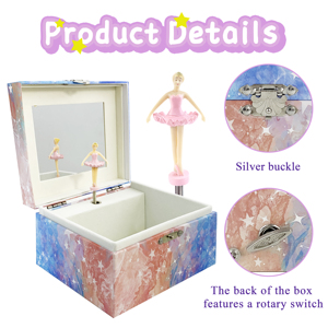 Boîte à bijoux musicale écologique en papier avec manivelle rotative, avec <span class=keywords><strong>chanson</strong></span> personnalisée, cadeau pour filles et femmes - Product Image 4