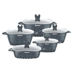 Dessini 10 Piece Square Aluminum <b>Soup</b> <b>Pot</b> Set Non Stick Cooking Pan Household Use - Product Image 4