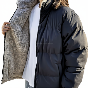 Chaqueta con Capucha y Cremallera Retro de Talla Grande Personalizada al por Mayor, Cómoda, Cálida, Impermeable, Cortavientos, Transpirable, de Doble Cara - Product Image 1