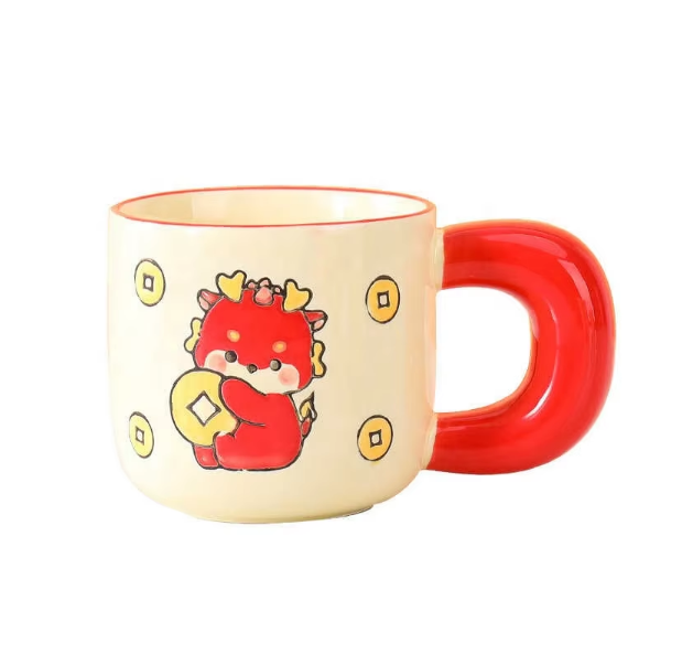 Order Online Chinese Dragon Mug Heat-Resistant Wooden Handle