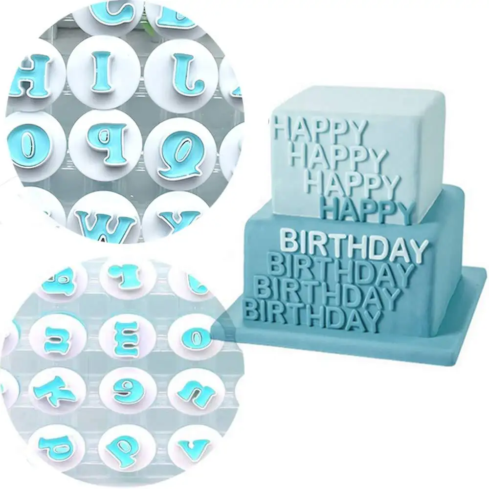 26 Uppercase and Lowercase Alphanumeric Spring Pressing Mould Fondant Cake Printing Press Die Cutting Mold Baking Tools