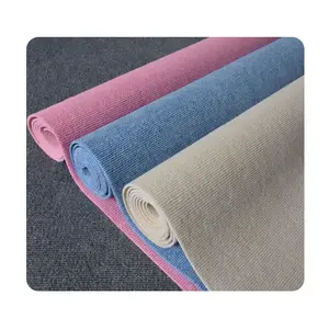 Outdoor/indoor Polyester Ribbed Carpet For Office Children Room Bedroom High Quality Brown Color Anti-slip Carpet