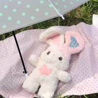 Peluche Lapin avec Boutons Décoratifs, Jouet en Peluche Doux, Poupée Lapin Rembourrée, Cadeau d'Anniversaire pour Enfants et Filles, Peluche Personnalisable Disponible