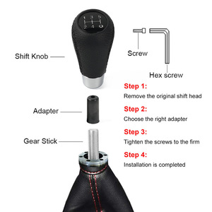 Car Gear <b>Knob</b> 5592 Leather 5-Speed Drilled Ergonomic <b>Shift</b> <b>Knob</b> For Manual Transmission Vehicles - Product Image 4