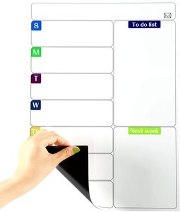 Lavagna bianca magnetica calendario frigo utile Menu Planner lista della spesa settimanale personalizzata per una facile scrittura e pulizia <span class=keywords><strong>bacheca</strong></span> - Product Image 5