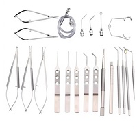 Juego de Instrumentos Quirúrgicos para Cataratas de Acero Inoxidable de 21 Piezas, Juego Oftálmico para Microcirugía con Caja de Esterilización